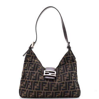 Fendi Vintage Pocket Shoulder Bag Zucca Canvas Medium