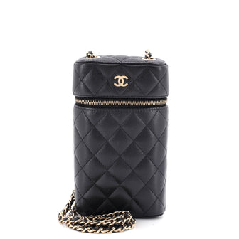 Chanel Classic Vanity Phone Holder with Chain Quilted Caviar