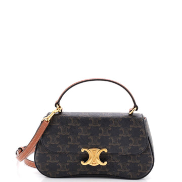 Celine Lola Triomphe Top Handle Bag Triomphe Coated Canvas Teen