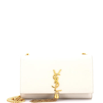 Saint Laurent Classic Monogram Tassel Crossbody Bag Grainy Leather Small