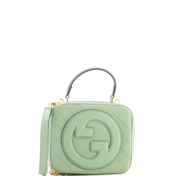 Gucci Blondie NM Top Handle Shoulder Bag Diagonal Quilted Leather
