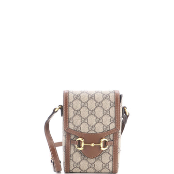 Gucci Horsebit 1955 Crossbody Bag GG Coated Canvas with Leather Mini
