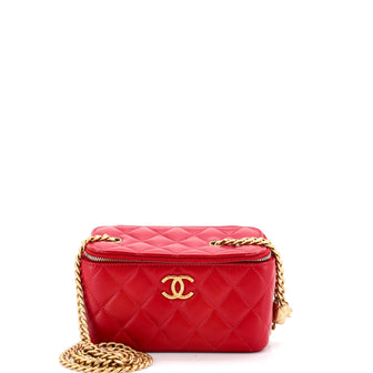Chanel All Slide Long Vanity Case with Chain Quilted Lambskin Small
