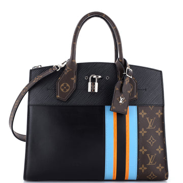Louis Vuitton City Steamer Handbag Limited Edition Monogram Canvas and Leather MM