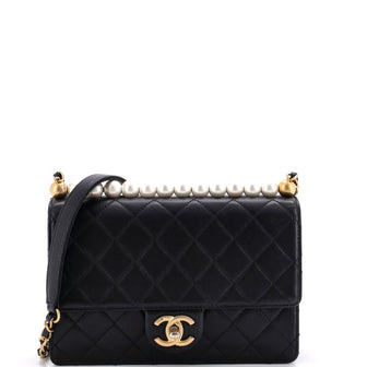 Chanel Chic Pearls Flap Bag Quilted Lambskin Small