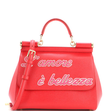 Dolce & Gabbana Miss Sicily Bag Printed Leather Medium