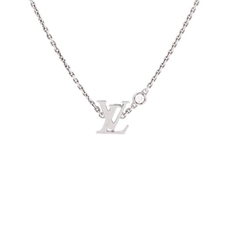 Louis Vuitton Idylle Blossom LV Pendant Necklace 18K White Gold with Diamond
