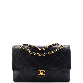 Chanel Vintage Classic Double Flap Bag Quilted Lambskin Medium