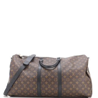 Louis Vuitton Keepall Bandouliere Bag Macassar Monogram Canvas 55