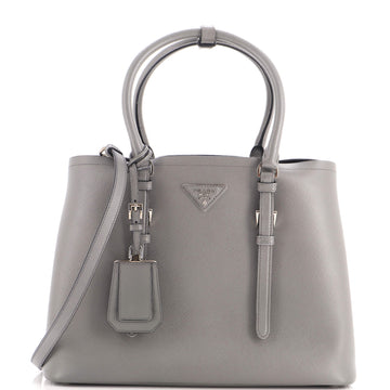 Prada Belted Strap Cuir Double Tote Saffiano Leather Medium
