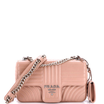 Prada Chain Flap Shoulder Bag Diagramme Quilted Leather Medium