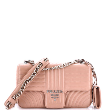 Prada Chain Flap Shoulder Bag Diagramme Quilted Leather Medium