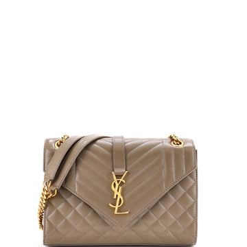 Saint Laurent Classic Monogram Envelope Satchel Mixed Matelasse Leather Medium