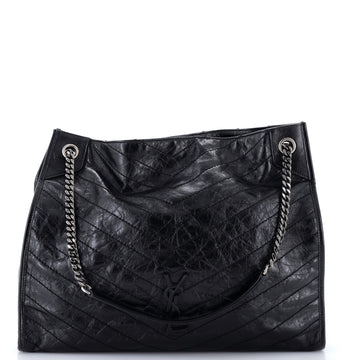 Saint Laurent Niki Shopping Tote Matelasse Chevron Leather Large