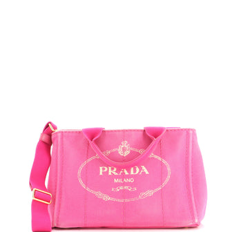 Prada Canapa Convertible Tote Canvas Mini