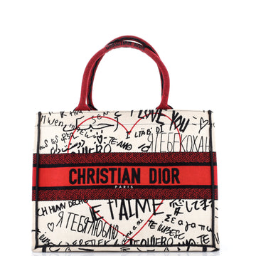 Christian Dior Book Tote Printed Canvas Medium
