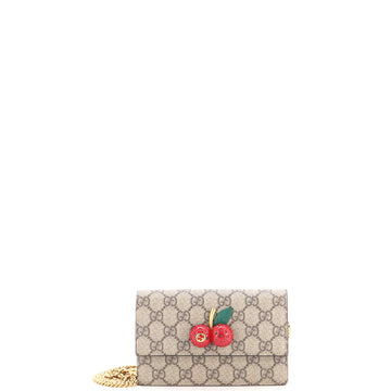 Gucci Cherries Wallet on Chain GG Coated Canvas Mini