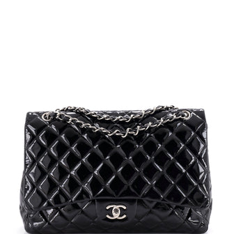 Chanel Classic Single Flap Bag Quilted Patent Maxi