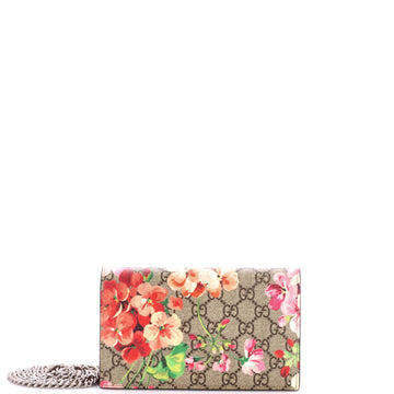Gucci Chain Wallet Blooms Print GG Coated Canvas