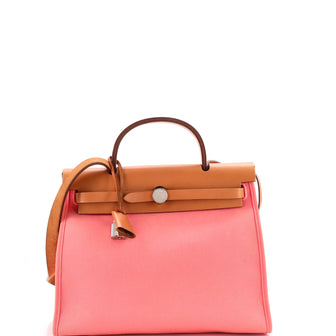 Hermes Herbag Zip Leather and Toile 31