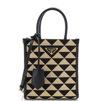 Prada Symbole Shopper Tote Jacquard Mini