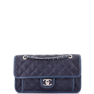 Chanel French Riviera Flap Bag Quilted Caviar Medium