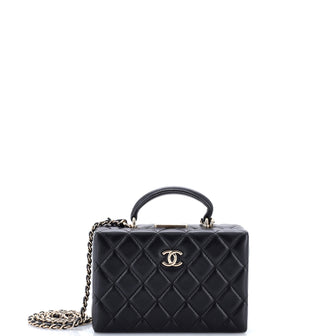 Chanel Top Handle Box Bag Quilted Lambskin Small