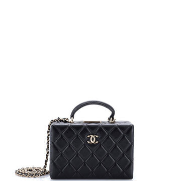 Chanel Top Handle Box Bag Quilted Lambskin Small