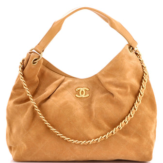 Chanel Maxi Hobo Quilted Suede Medium