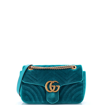 Gucci GG Marmont Flap Bag Matelasse Velvet Small