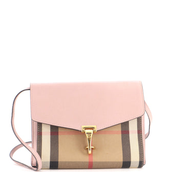 Burberry Macken Crossbody Bag Leather and House Check Canvas Small