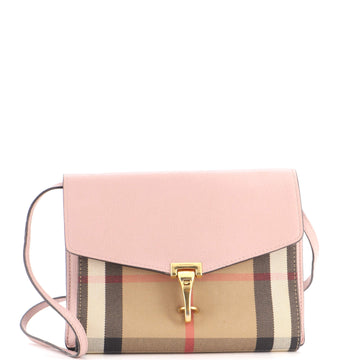 Burberry Macken Crossbody Bag Leather and House Check Canvas Small