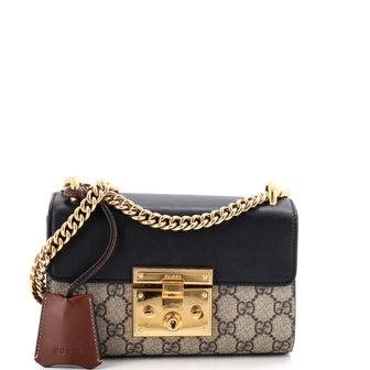 Gucci Padlock Shoulder Bag GG Coated Canvas and Leather Small