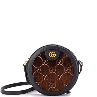 Gucci Ophidia Round Shoulder Bag GG Velvet Mini