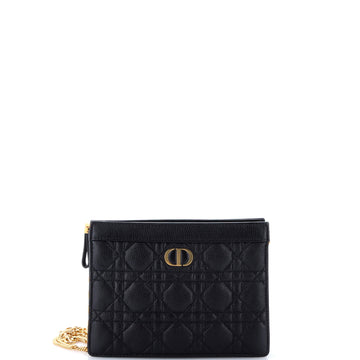 Christian Dior Caro Clutch with Chain Cannage Quilt Calfskin Small