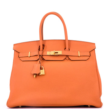 Hermes Birkin Handbag Orange H Togo with Gold Hardware 35