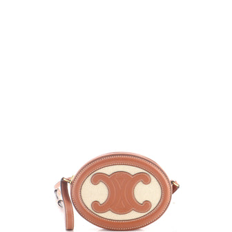 Celine Triomphe Oval Crossbody Bag Canvas and Leather