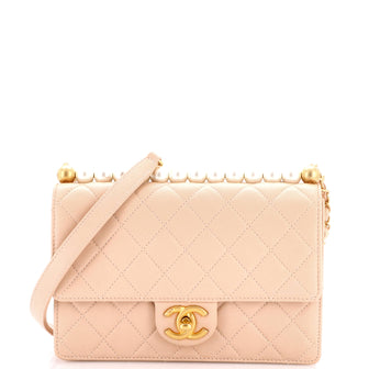 Chanel Chic Pearls Flap Bag Quilted Lambskin Small