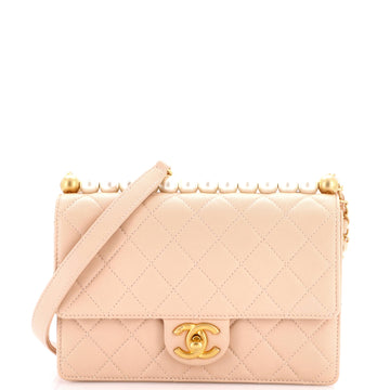Chanel Chic Pearls Flap Bag Quilted Lambskin Small