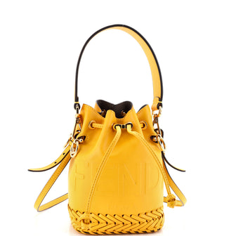 Fendi Mon Tresor Bucket Bag Leather with Whipstitch Detail Mini