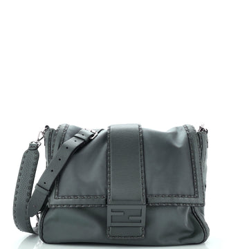 Fendi Baguette Flap Messenger Bag Nylon Large