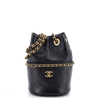 Chanel Nauticoco Bucket Bag Quilted Shiny Lambskin Mini