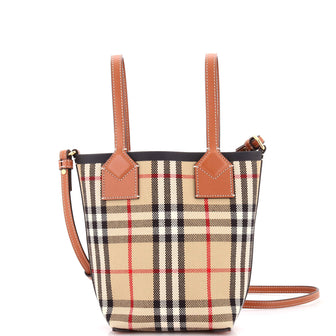 Burberry London Bucket Bag Vintage Check Canvas Mini