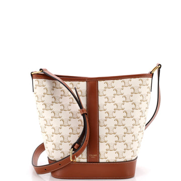 Celine Bucket Bag Triomphe Coated Canvas Small