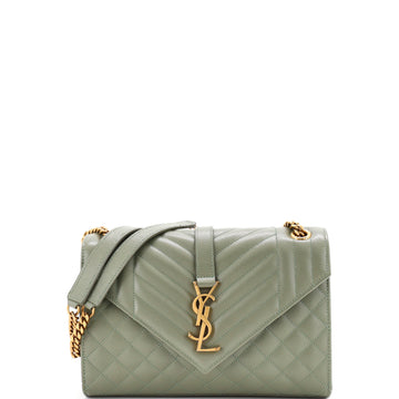 Saint Laurent Classic Monogram Envelope Satchel Mixed Matelasse Leather Medium