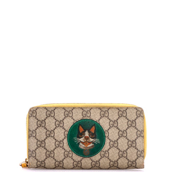 Gucci Zip Around Wallet GG Coated Canvas with Applique