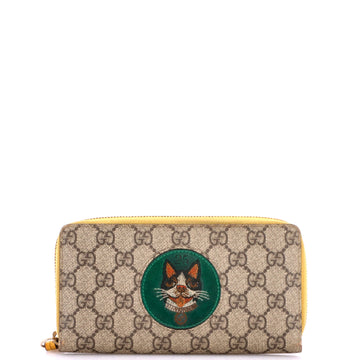 Gucci Zip Around Wallet GG Coated Canvas with Applique
