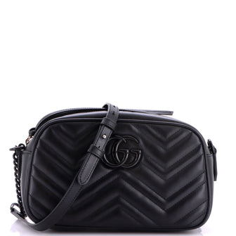 Gucci GG Marmont Monochrome Shoulder Bag Matelasse Leather Small