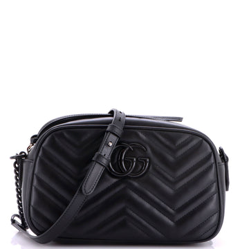 Gucci GG Marmont Monochrome Shoulder Bag Matelasse Leather Small
