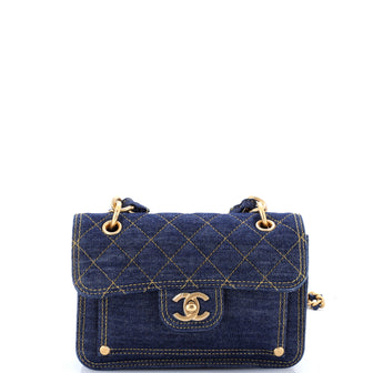 Chanel Double You CC Flap Bag Quilted Denim Medium